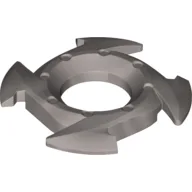 Ring 4 x 4 with 2 x 2 Opening and 4 Arrow Ends (Ninjago Spinner Crown) / Flat Silver