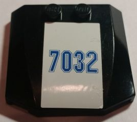 Lego Wedge 4 x 4 x 2/3 Triple Curved with Number 7032 Pattern (Sticker) - Set 7032