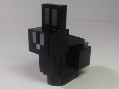 Lego Minecraft Bunny / Rabbit, Black with Light Bluish Gray Eyes - Brick Built