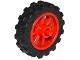 Wheel 15mm D. x 6mm City Motorcycle with Black Tire 21mm D. x 6mm City Motorcycle (50862 / 50861) / Red