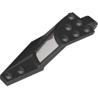 Windscreen 8 x 3 x 1 1/3 Half Right with Two Panes, Pin Hole and Trans-Brown Glass / Black