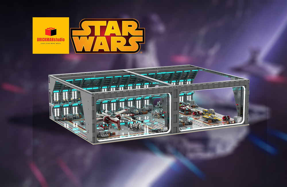 Lego BUNDLE SW UCS MOC Republic Venator class Destroyer Hangar Bay Part 1 and 2 Arc 170 starfighter,Delta 7 and crates included