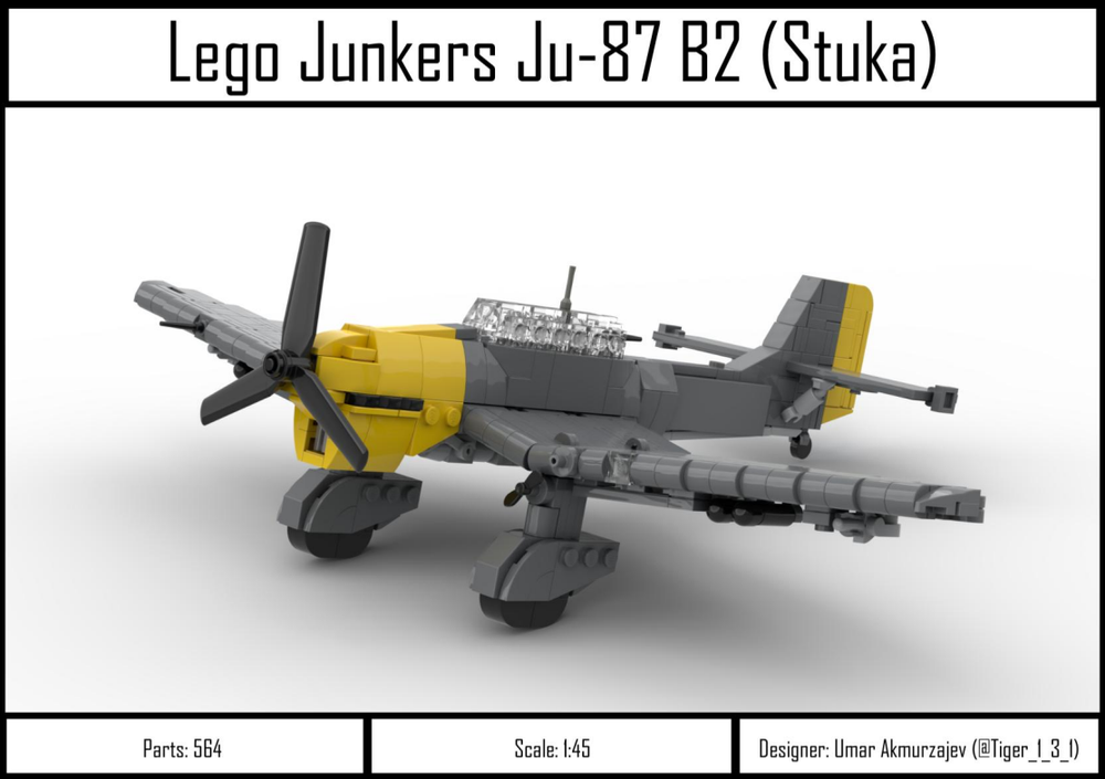 Lego Junkers Ju-87 B2 (Stuka) (1:45 scale)