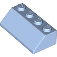 Lego Brick Sloped 45° 2 x 4 / Bright Light Blue