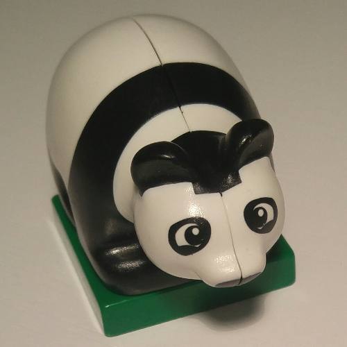 Lego Duplo Animal Panda Cub on Green Base, Eyes Looking Forward / White