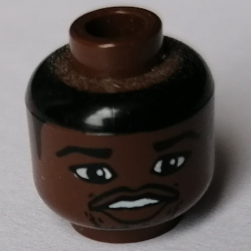 Lego Minifig Head NBA Jalen Rose Print [Blocked Open Stud] / Brown