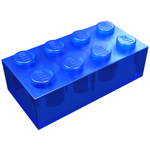 Lego Brick 2 x 4 / Trans-Dark Blue