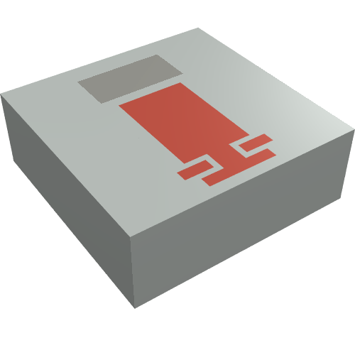 Lego Tile 1 x 1 with Red and Gray Mini Snowspeeder Print