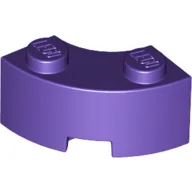 Brick Round Corner 2 x 2 Macaroni with Stud Notch and Reinforced Underside [New Style] / Dark Purple