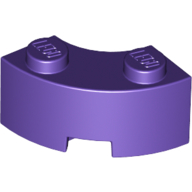 Lego Brick Round Corner 2 x 2 Macaroni with Stud Notch and Reinforced Underside [New Style] / Dark Purple