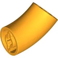Brick Round 2 x 2 D. Tube with 45° Elbow and Axle Holes (Crossholes) at Each End [LONG] / Bright Light Orange