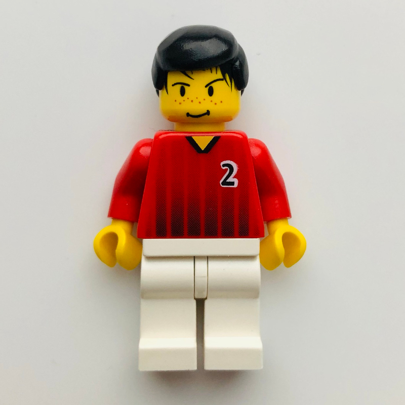 Lego Soccer Player Red Torso, White Legs #2