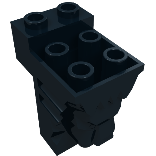 Lego Brick Special 2 x 3 x 3 with Cutout and Lion Head [Hollow Studs] / Black
