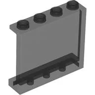 Panel 1 x 4 x 3 [Side Supports / Hollow Studs] / Trans-Black