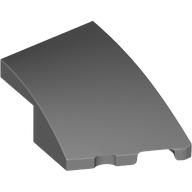 Lego Brick Wedged, Curved 3 x 2 with Stud Notch Right / Dark Bluish Gray