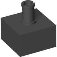 Lego Brick Special 2 x 2 No Studs, Top Pin / Black