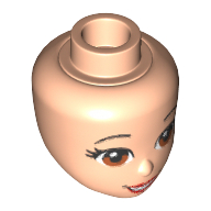 Lego Minidoll Head with Light Brown Eyes, and Open Mouth Print (Snow White) / Light Nougat