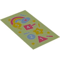 Lego Duplo Blanket 50 x 90 with Number Chart, Rainbow, Stars, Circles, Triangles print / White