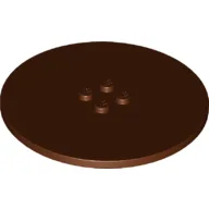 Plate Special Round 8 x 8 with 2 x 2 Center Studs with Groove / Reddish Brown