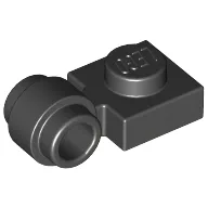 Plate Special 1 x 1 with Clip Light, Bar Hole [Thick Ring] / Black