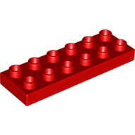 Lego Duplo Plate 2 x 6 / Red