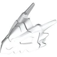 Lego Creature Body Part, Dragon Head Upper Jaw, Hollow Eyes, Spikes / White
