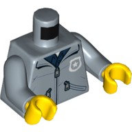 Lego Torso Jacket with Police Badge and Pockets Print, Sand Blue Arms, Yellow Hands / Sand Blue