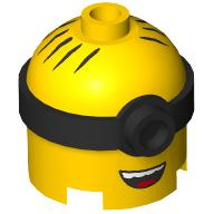 Lego Minifig Head Special, Minion, Medium, 1-Eyed Goggles, Open Mouth Smile, Tongue print