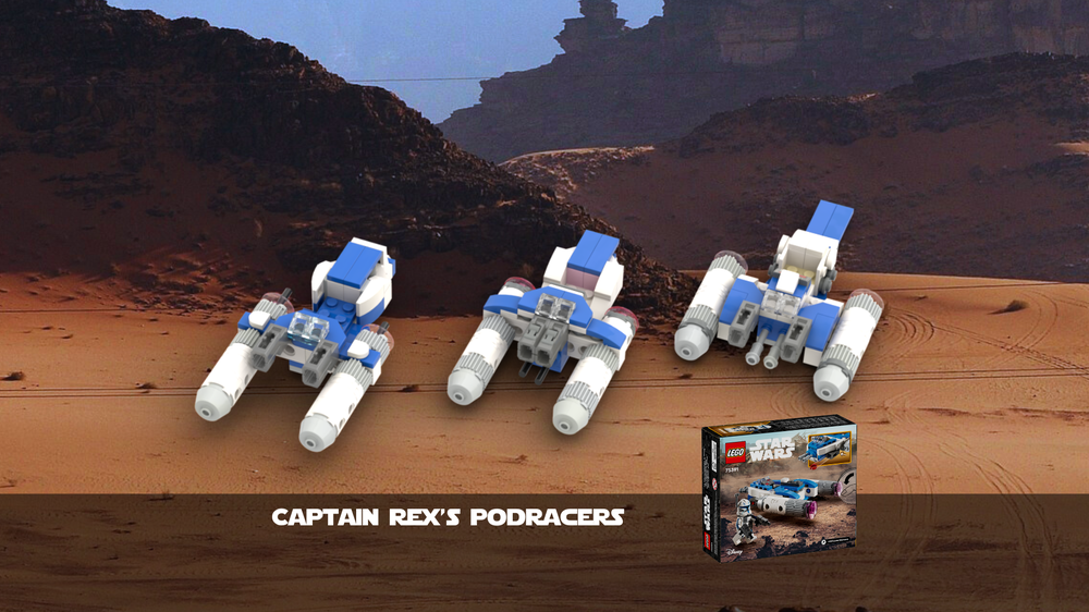 Lego Captain Rex's Podracer / Speederbiker alternatives - 3 models from 75391