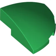 Brick Round Corner, Curved 3 x 3 x 1 Quarter Circle / Green