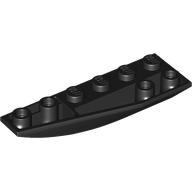 Lego Brick Wedged, Curved Inverted 6 x 2 Left / Black