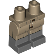 Lego Hips with Dark Tan Legs and Dark Bluish Gray Boots Pattern with Closed Robe print / Dark Tan