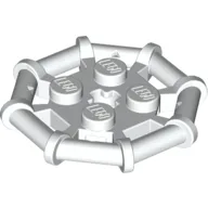 Plate Special 2 x 2 with Bar Frame Octagonal, Reinforced, Completely Round Studs / White