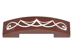 Slope, Curved 4 x 1 x 2/3 Double with White Elves Scrollwork Pattern (Sticker) - Set 41179