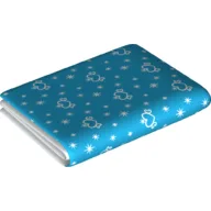 Duplo Blanket 5 x 6 with White Hearts & Stars Print / Blue
