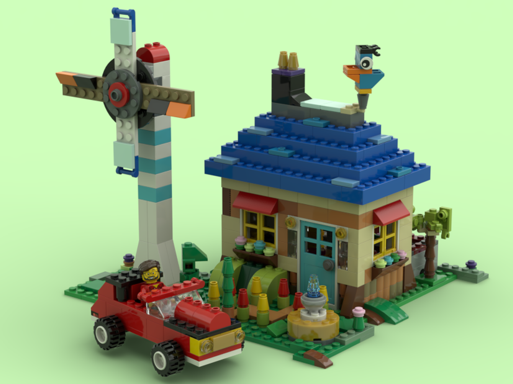 Lego Homestead, Windmill, Red Jalopy — 10717 + a baseplate