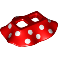 Lego Minifig Hipwear Skirt with 16 White Polka Dots Print (Minnie) / Red