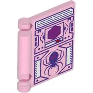 Book Cover with Computer Screen, Dark Blue Spider, Red Portal Print / Trans-Dark Pink