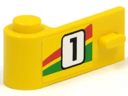 Door 1 x 3 x 1 Left with Number 1 and Red and Green Stripe Pattern (Sticker) - Set 6550