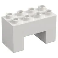 Duplo Brick 2 x 4 x 2 with 2 x 2 Square Arch / White