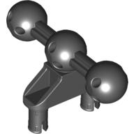 Lego Large Figure Skeletal, Connector, Perpendicular, 3L with 2 Pins, 3 Ball Joints on Axle / Black