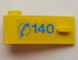 Door 1 x 3 x 1 Left with Blue Telephone Receiver and '140' Pattern (Sticker) - Set 1589-2