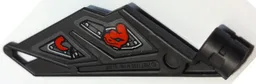 Bionicle Wing Small / Tail with Axle Hole with Red Snake and Silver Armor Plates Pattern Model Left Side (Stickers) - Set 70624