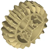 Technic Gear 20 Tooth Double Bevel with Axle Hole Type 2 [X Opening] / Tan