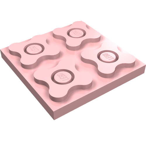 Lego Scala, Plate 4 x 4 / Light Salmon