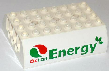 Lego Slope, Curved 6 x 8 x 2 Double with Octan Logo and 'Energy' Pattern on Both Sides (Stickers) - Set 60016