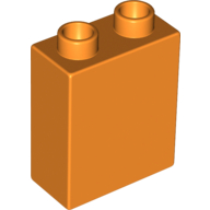 Lego Duplo Brick 1 x 2 x 2 with Bottom Tube / Orange