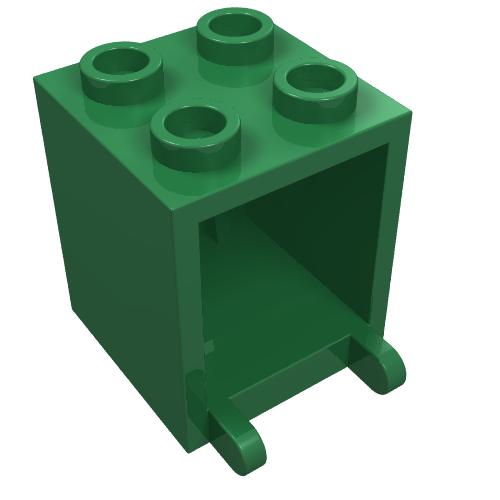 Lego Box 2 x 2 x 2 [Hollow Studs] / Green