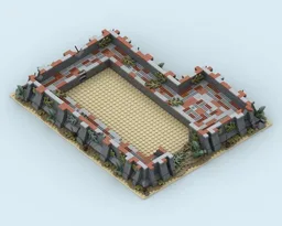 Modular Abandoned Fortress - Basic low Walls