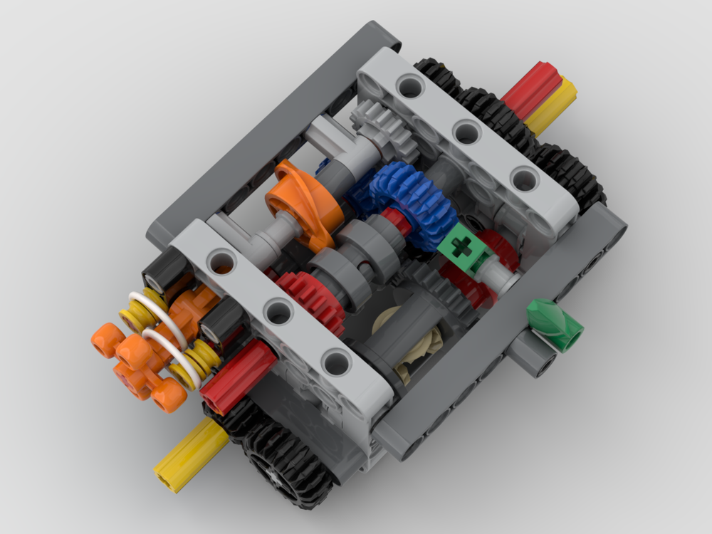 Lego Compact symmetrical 4 speed AWD gearbox with differential lock